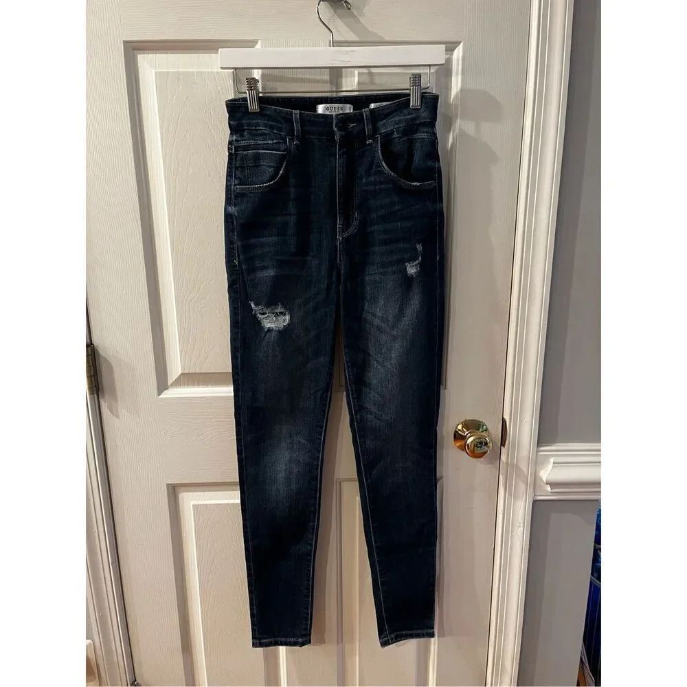 Guess Super High-Rise Distressed Jeans sz 27 EUC